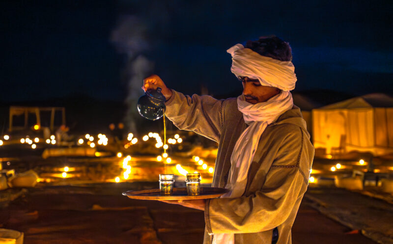 Tea pouring at Ahlan Camp