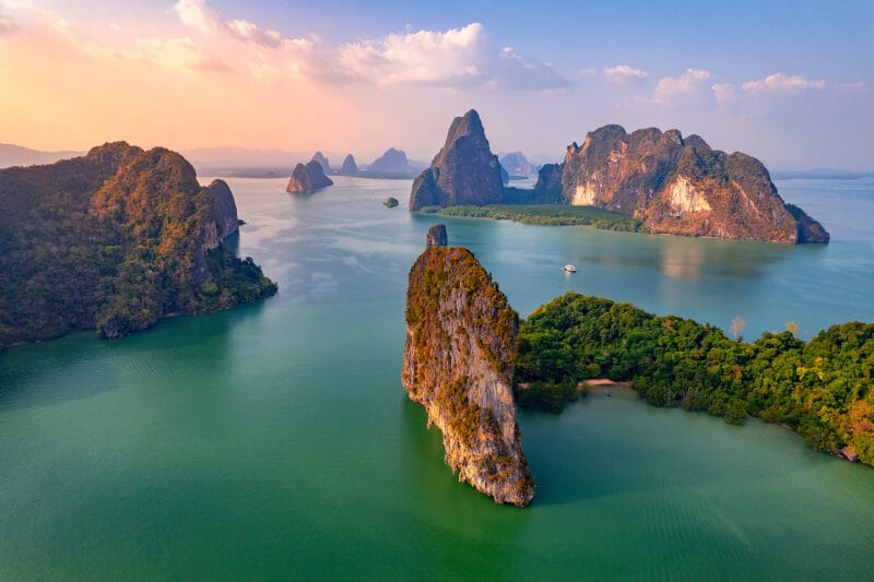 Beautiful,Nature,Of,Thailand,,Sunset,Landscape,Hong,Tropical,Island,And